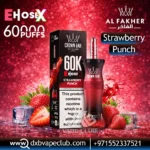 Al Fakher Crown Bar E Hose X 60000 Puffs Strawberry Punch in Dubai UAE