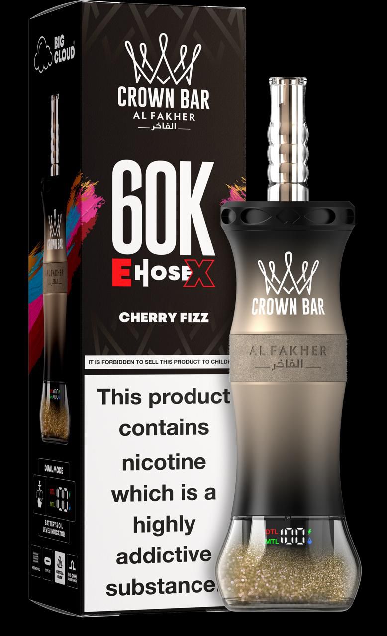Al Fakher Crown Bar E Hose X 60000 Puffs Cherry Fizz